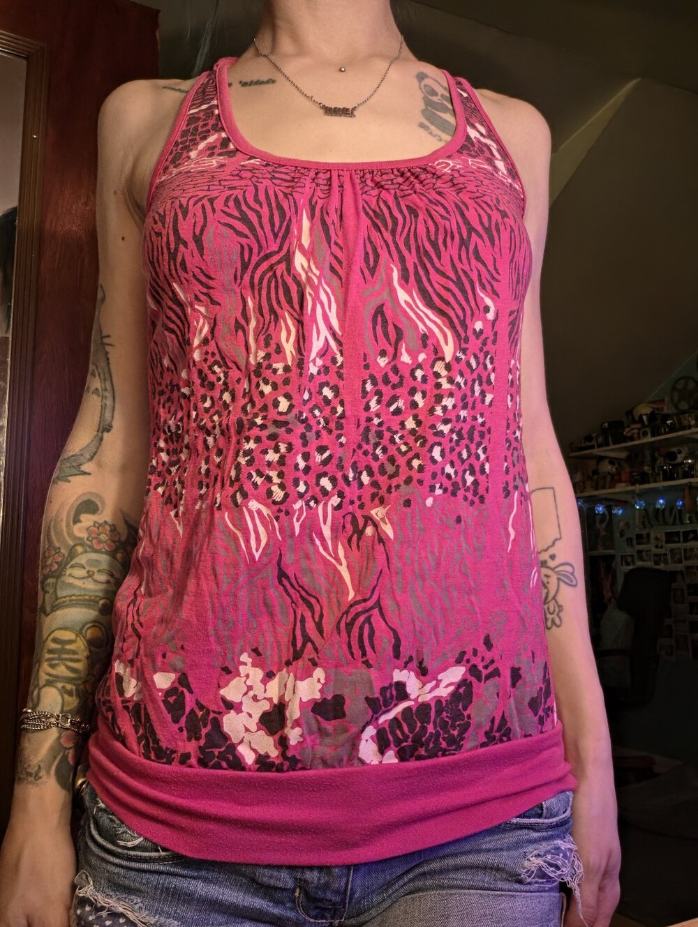 Pink Cheetah Tank